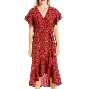 Max Studio Boho Wrap Paisley Print Dress Size Medium NWT